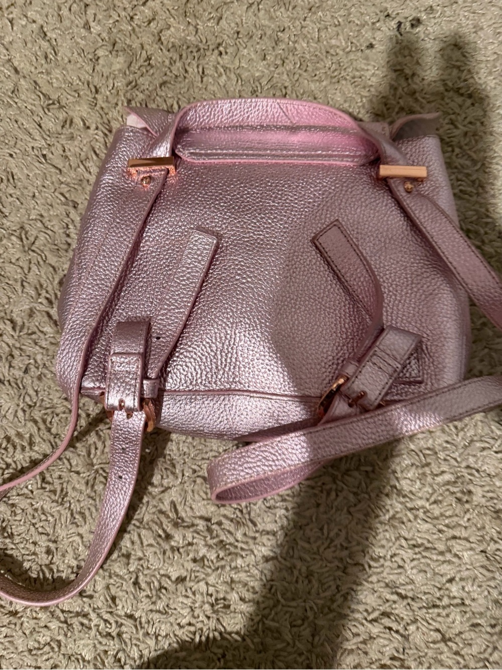 Ted Baker Metallic Pink Ruffle Backpack - Picture 2 of 3